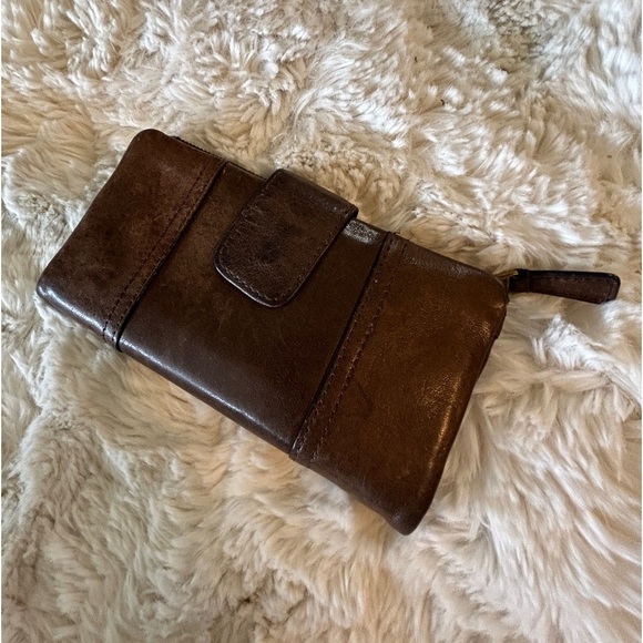 VTG FOSSIL BROWN LAMBS LEATHER WALLET - Picture 2 of 13